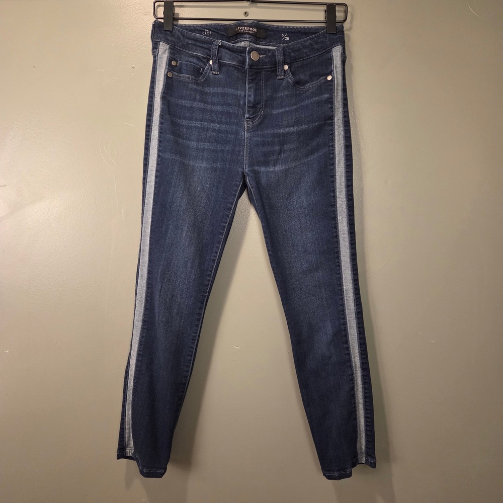 Liverpool LA Women's The Crop Skinny Jeans Size 6/28 Contrast Side Panel